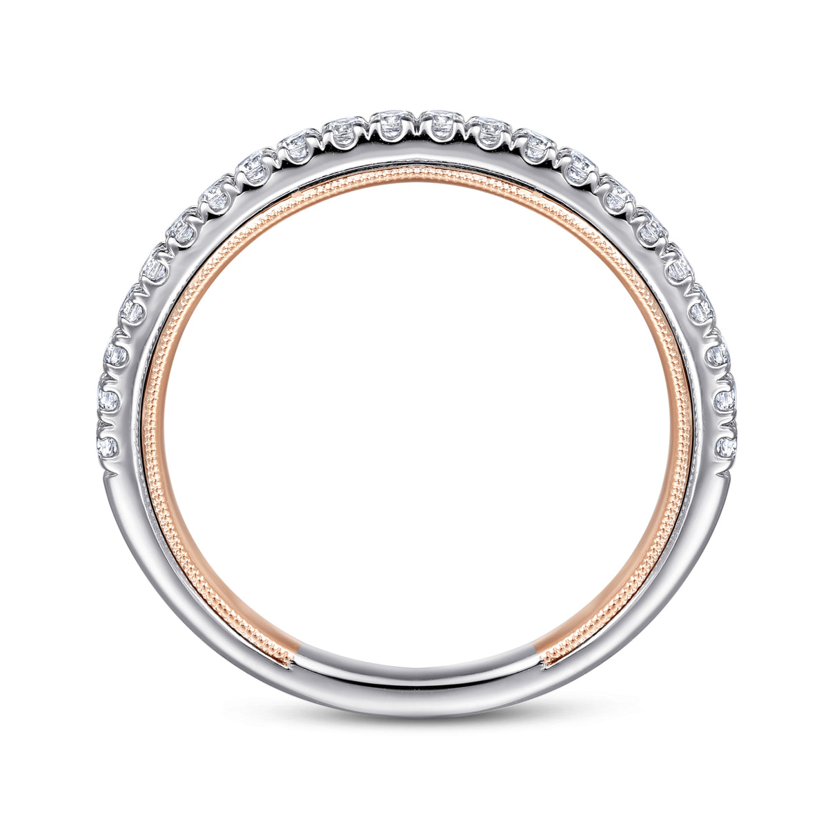 14K Rose Gold Diamond Matching Wedding Band - View 2