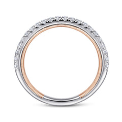 14K Rose Gold Diamond Matching Wedding Band thumbnail 2