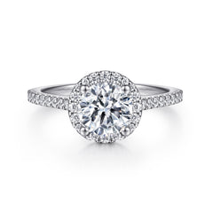 Classic Round Halo Diamond Engagement Ring thumbnail 1