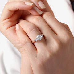 14K Gold Round Diamond Channel Set Engagement Ring thumbnail 6