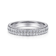 14K White Gold Diamond Pavé Band Ring thumbnail 1
