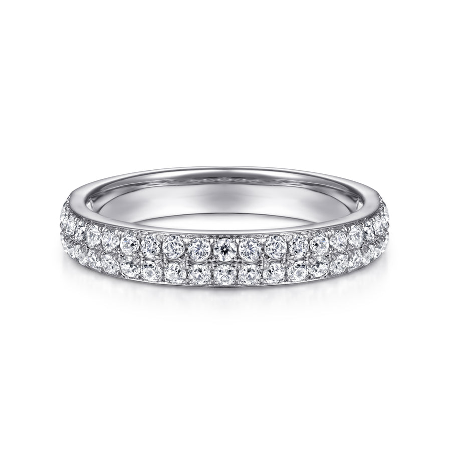 14K White Gold Diamond Pavé Band Ring