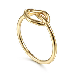 14K Yellow Gold Twisted Heart Pretzel Ring thumbnail 3