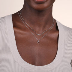 14K White Gold Diamond Constellation Bar Necklace thumbnail 6