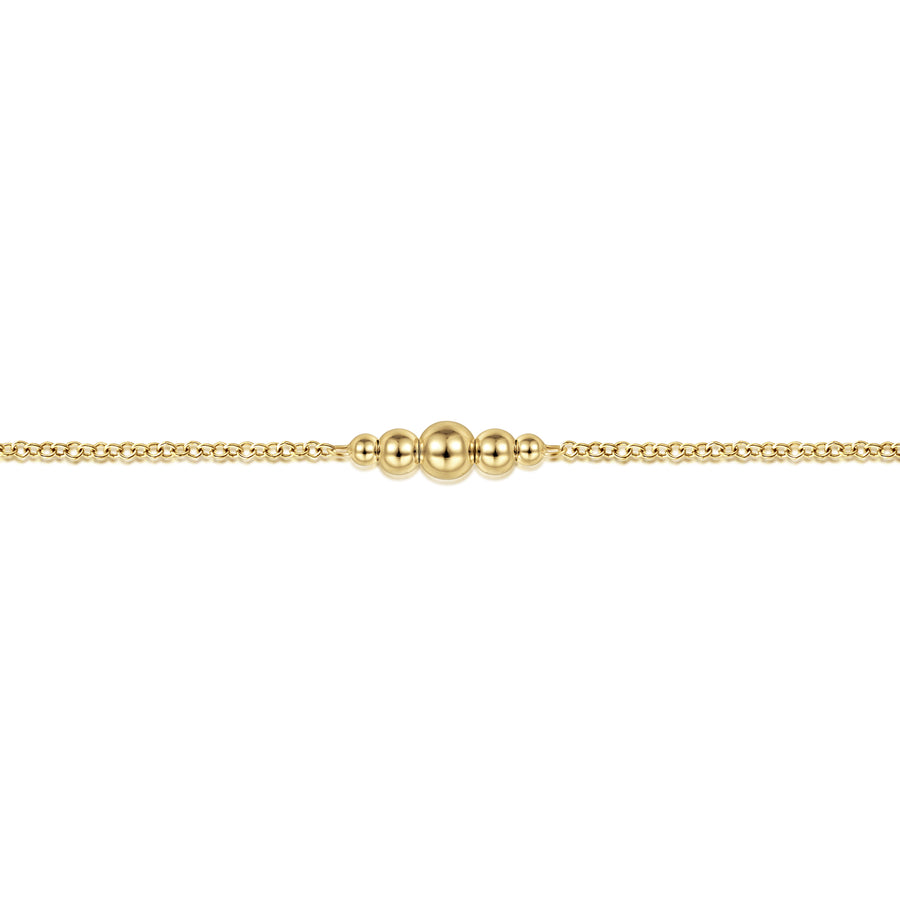 14K Yellow Gold Beaded Stations Bracelet