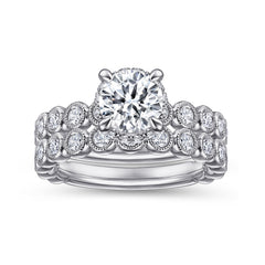 Vintage Inspired 14K White Gold Round Diamond Engagement Ring thumbnail 4