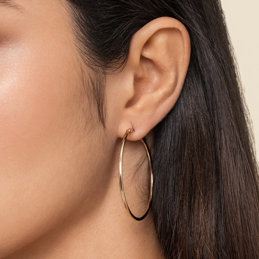 Classic Hoop Earrings 14K Yellow Gold 40mm