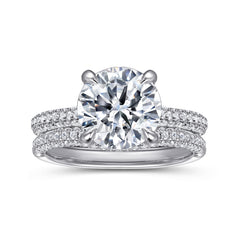 14K White Gold Diamond Wedding Band thumbnail 4