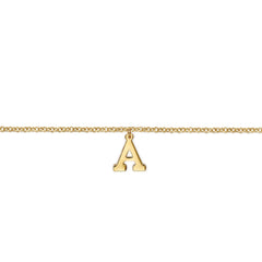 14K Yellow Gold Initial A Bracelet thumbnail 2