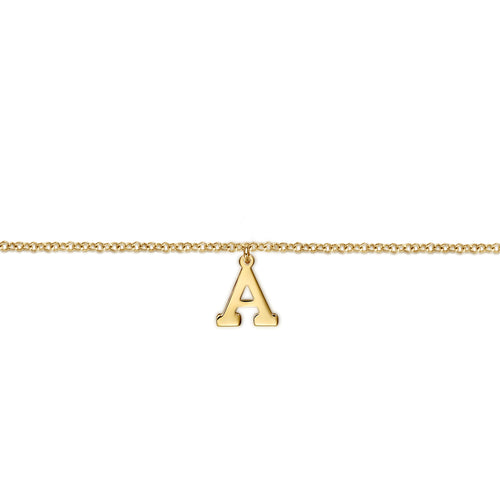 Bracelet avec initiale pendante en or 14 carats
