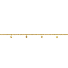 14K Yellow Gold Chain Bracelet with Metal Bead Drops thumbnail 2