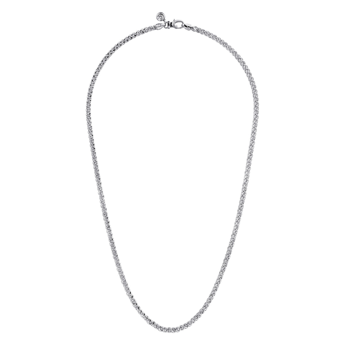 925 Sterling Silver Wheat Chain Necklace, 3.2mm, 22ich - View 2