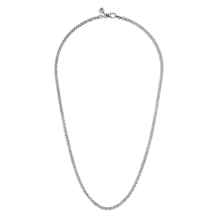 925 Sterling Silver Wheat Chain Necklace, 3.2mm, 22ich