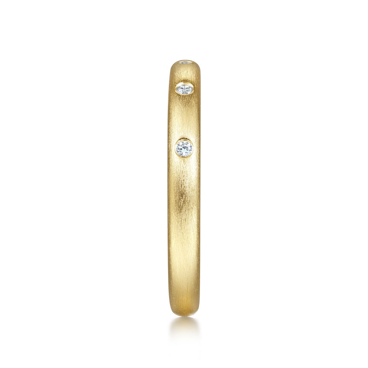 14K Yellow Gold Diamond Stackable Ring, 0.04ct - View 4