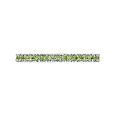 14K White Gold Peridot Stackable Ring thumbnail 6