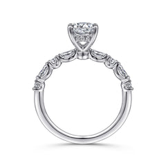 Contemporary 14K Gold Round Diamond Engagement Ring - 0.46 CTW thumbnail 2
