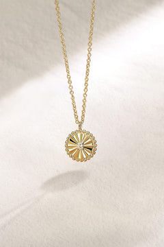 14K White & Yellow Gold Diamond Pendant Necklace thumbnail 6