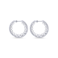 14K White Gold Diamond 20mm Fashion Earrings thumbnail 2