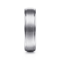 14K White Gold 6mm Men's Wedding Band in Satin Finish thumbnail 4