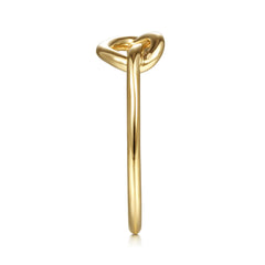 14K Yellow Gold Twisted Heart Pretzel Ring thumbnail 4
