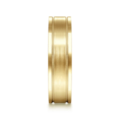 14K Yellow Gold 6mm Men's Wedding Band in Satin Finish thumbnail 4