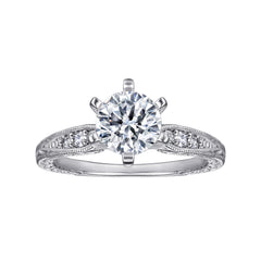 Victorian 14K Gold Round Diamond Engagement Ring - 0.09 CTW thumbnail 5