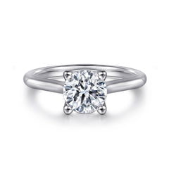 14K White Gold Round Diamond Engagement Ring thumbnail 1