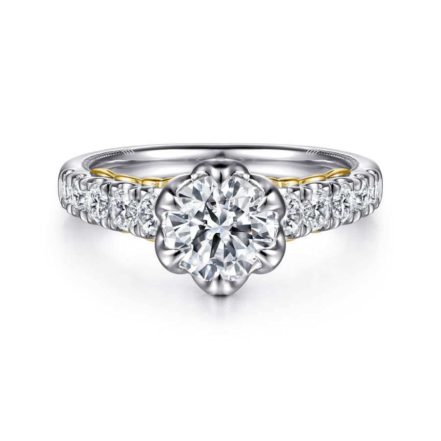 Victorian 14K Gold Round Diamond Engagement Ring - 0.55 CTW