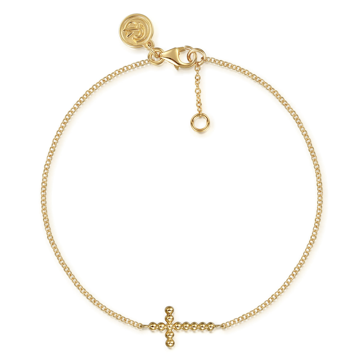 14K Yellow Gold Cross Bracelet - View 1