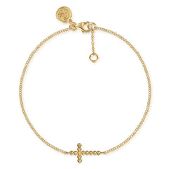14K Yellow Gold Cross Bracelet thumbnail 1