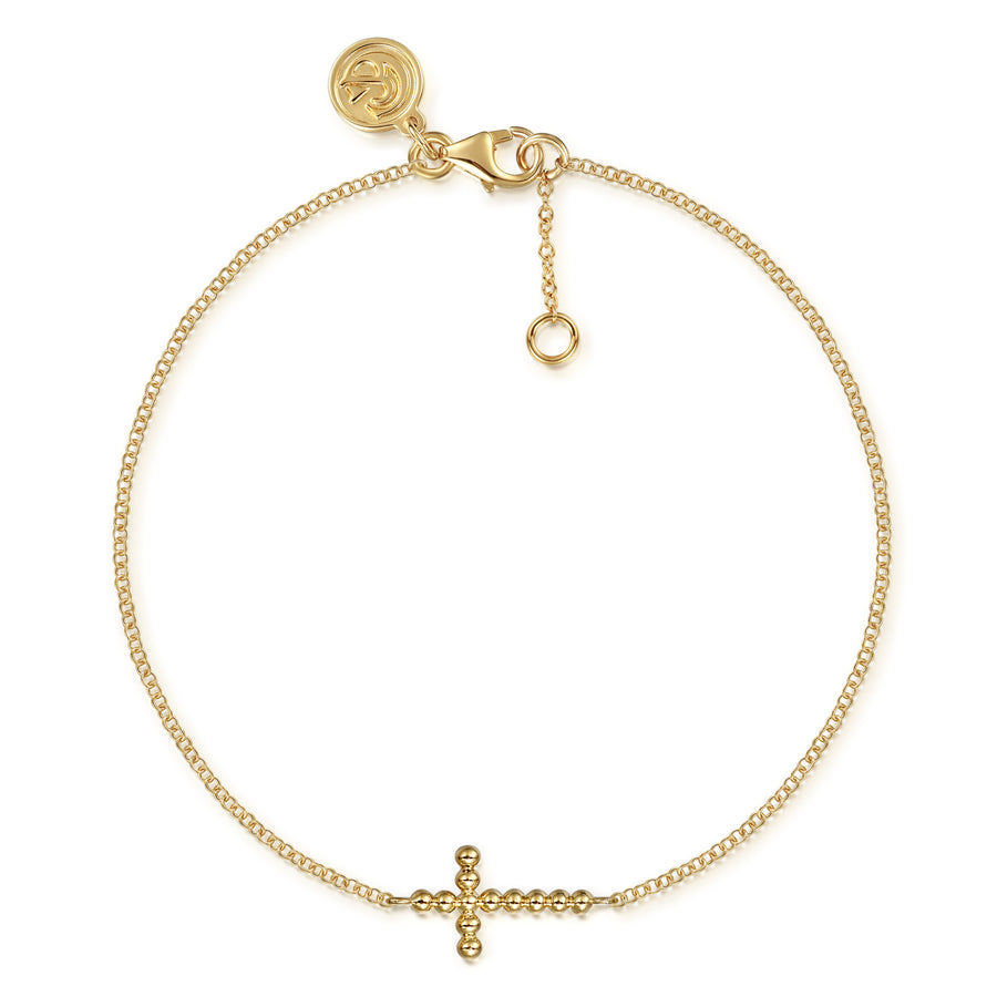 14K Yellow Gold Cross Bracelet