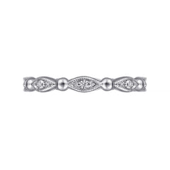 14K White Gold Diamond Stackable Ring thumbnail 6