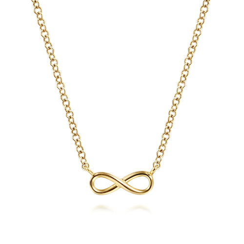 Collier avec pendentif infini en or jaune 14 carats
