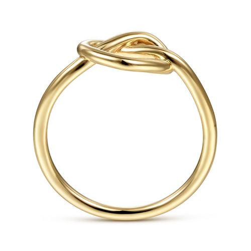 Bague bretzel cœur torsadé en or jaune 14 carats