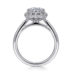 Contemporary Round Halo Diamond Engagement Ring thumbnail 2