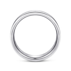 14K White Gold 6mm Brushed Finish Men's Wedding Band thumbnail 2