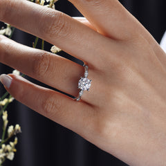 Victorian 14K Gold Round Diamond Engagement Ring - 0.25 CTW thumbnail 6