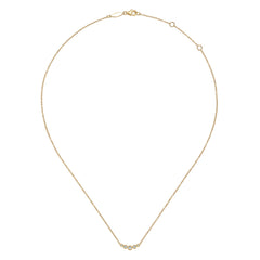 14K Yellow Gold Diamond Bar Necklace, 0.1ct thumbnail 2