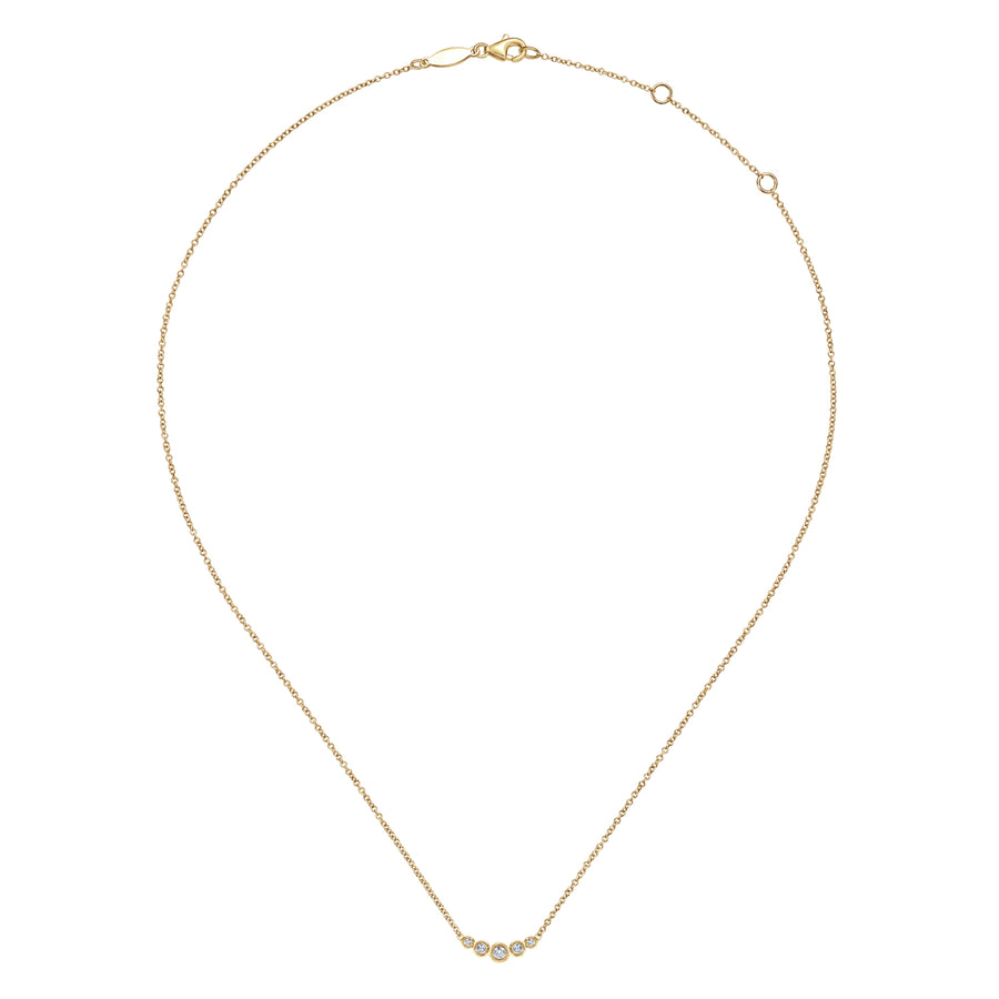 14K Yellow Gold Diamond Bar Necklace, 0.1ct