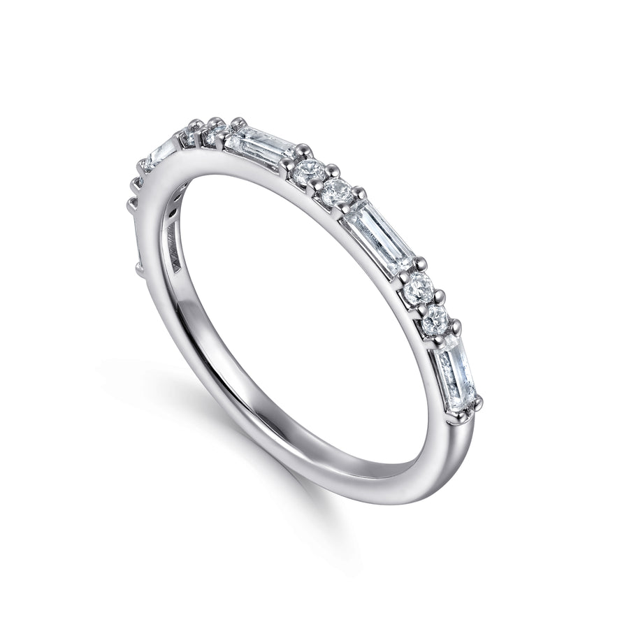 14K White Gold Diamond Wedding Band