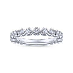 Vintage 14K White Gold Diamond Matching Wedding Band thumbnail 5