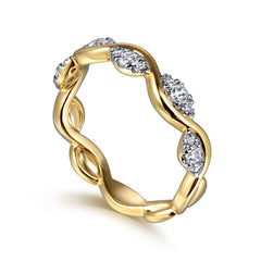 14K Yellow Gold Diamond Stackable Ring, 0.21ct thumbnail 3