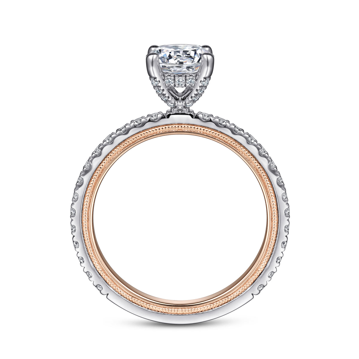Classic 14K Gold Round Diamond Engagement Ring - 0.43 CTW - View 2