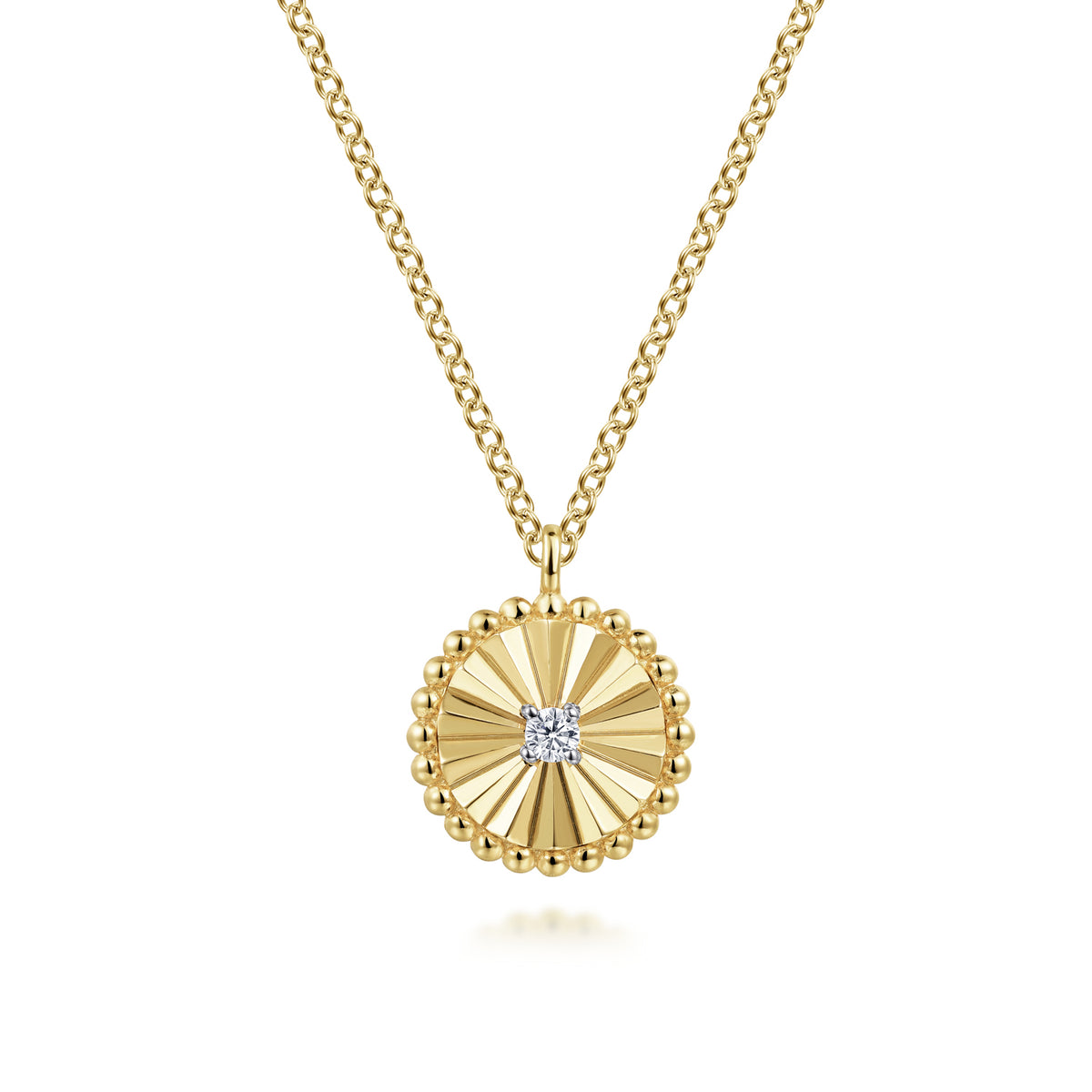 14K White & Yellow Gold Diamond Pendant Necklace - View 1