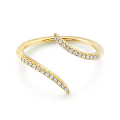 14K Yellow Gold Diamond Open Bypass Ring thumbnail 1