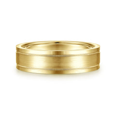 14K Yellow Gold 6mm Men's Wedding Band in Satin Finish thumbnail 1