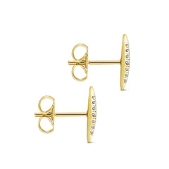 14K Yellow Gold Pavé Diamond Spiked Stud Earrings thumbnail 3