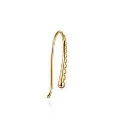 14K Yellow Plain Gold Graduating Ball Drop Frenchwire Earrings thumbnail 2