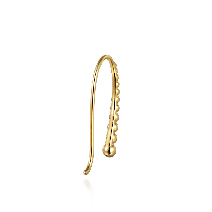 14K Yellow Plain Gold Graduating Ball Drop Frenchwire Earrings
