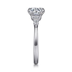 14K White Gold Round Diamond Cluster Engagement Ring thumbnail 5